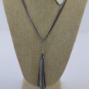 NWT black and silver chain necklace
